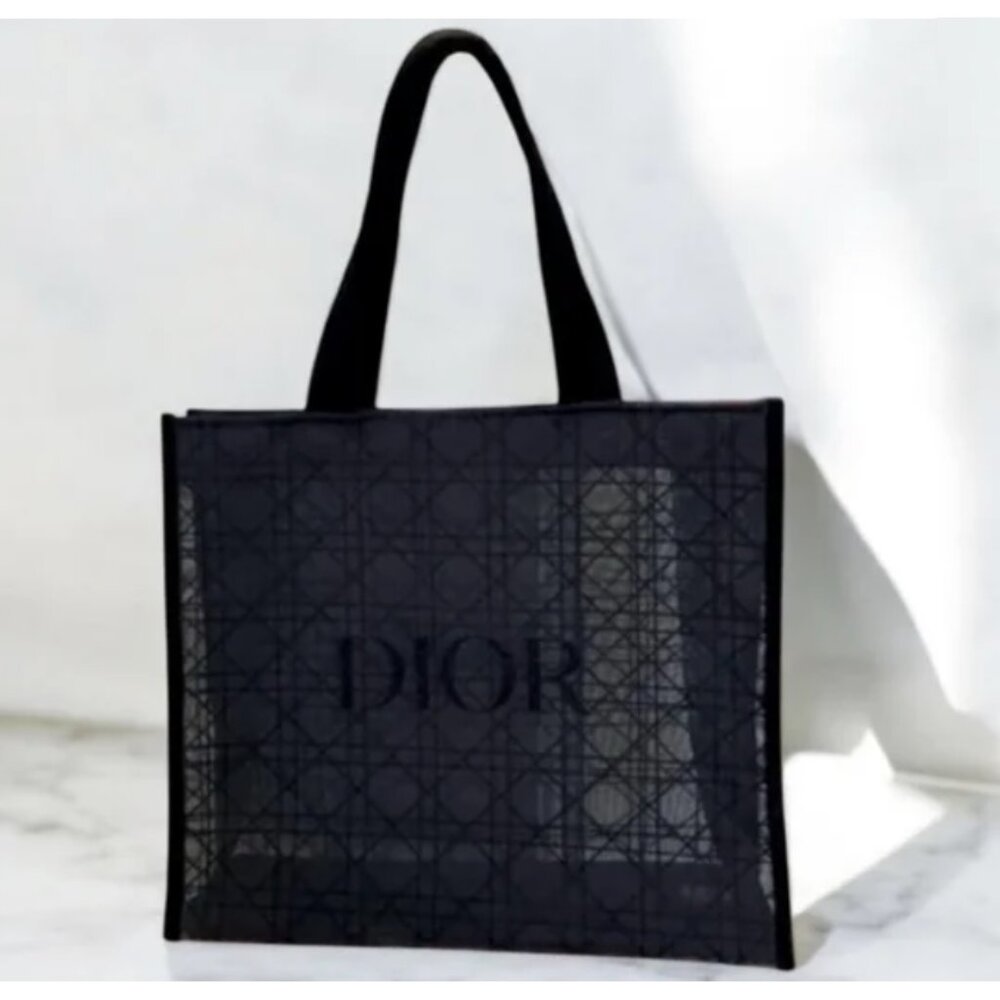 Dior Black Mesh Tote Bag + Free Beauty Sample - Picture 2 of 6